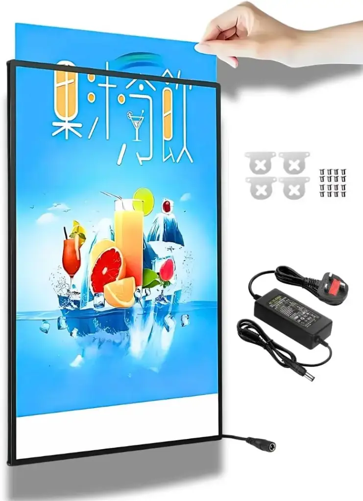 LED Light Box – Ultra-Slim Wall-Mounted Illuminated Display Frame (Black)